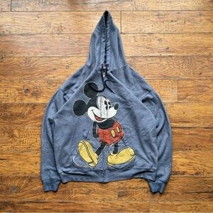 Walt Disney Land Mickey Mouse Full Zip Hoodie Jacket Men’s XL Hanes Comfort